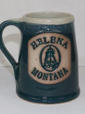 Vintage 1999 Whitefish Pottery Helena Montana Handmade Stoneware Mug MT Souvenir